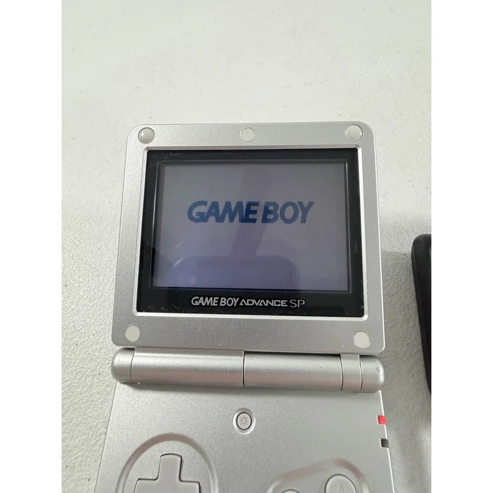 Nintendo Game Boy Advance SP AGS-001 Silver w/ Charger TESTED WORKING